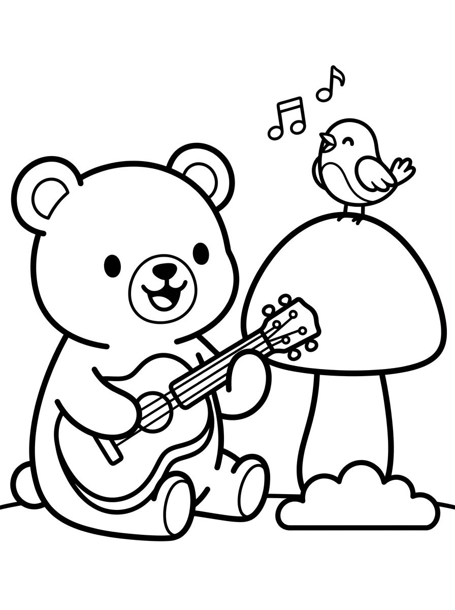 Bobbie e a Passarinha Cantando para colorir Desenho de Bobbie e a Passarinha Cantando para colorir e imprimir grátis