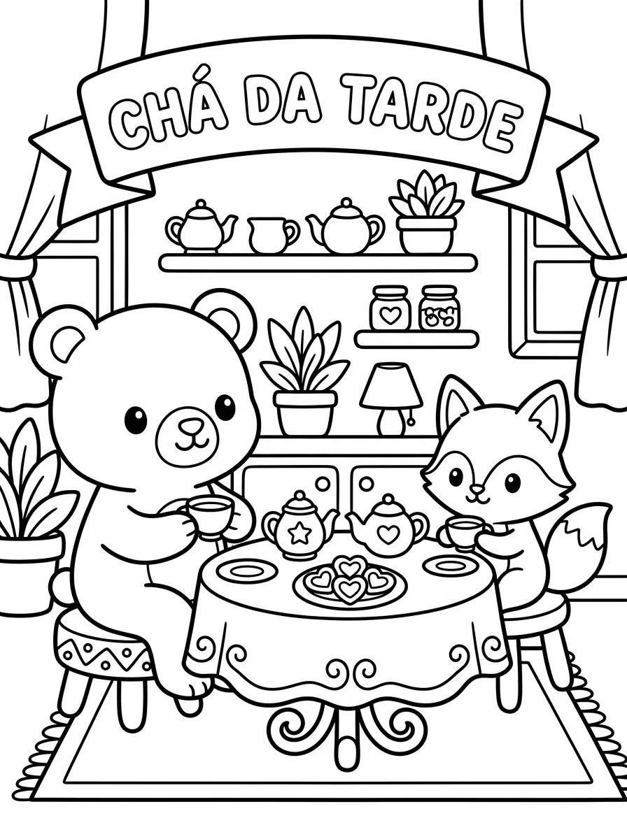 Bobbie e a Raposinha no Chá da Tarde para colorir Desenho de Bobbie e a Raposinha no Chá da Tarde para colorir e imprimir grátis