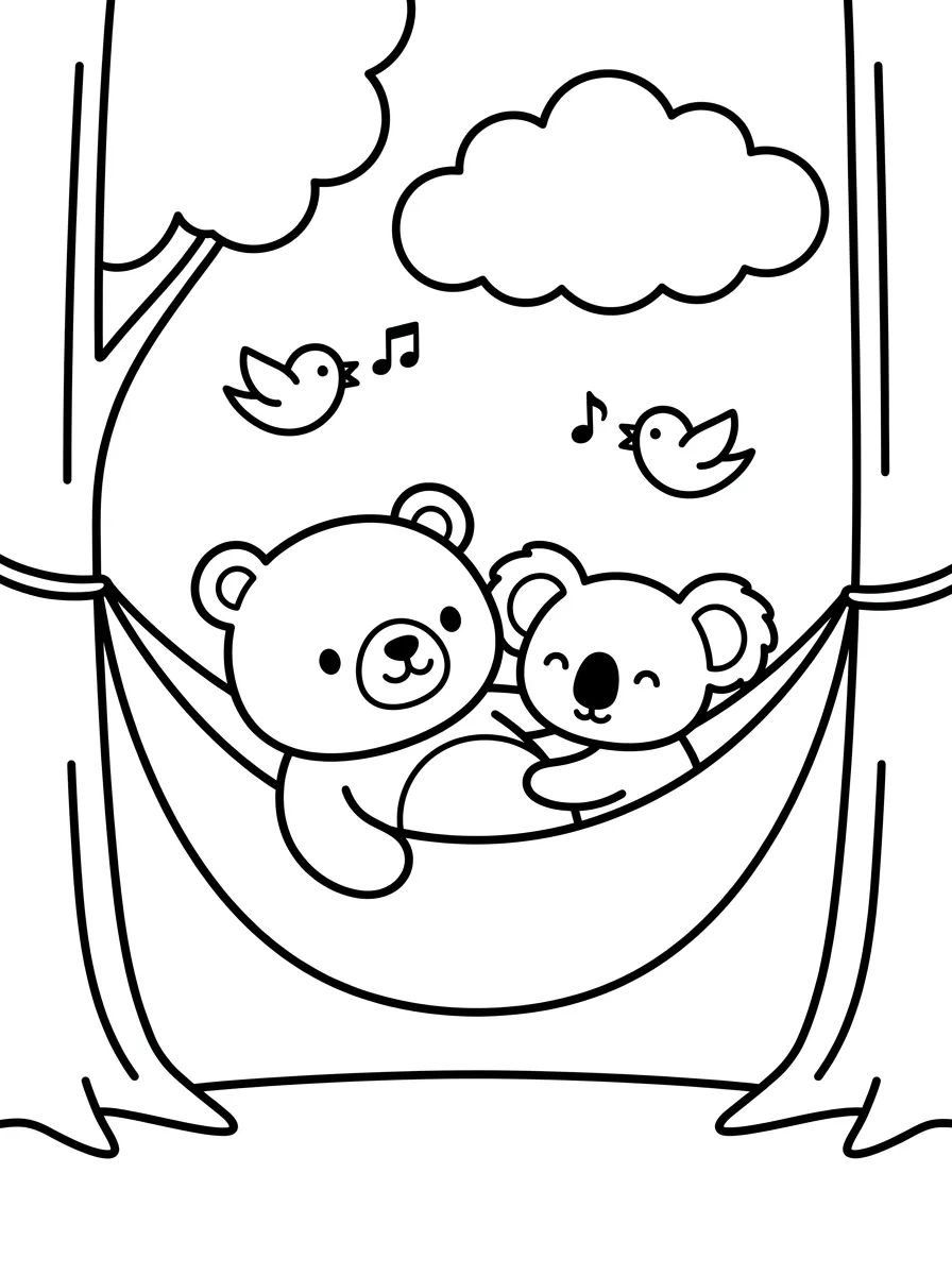 Bobbie e o Coala na Rede para colorir Desenho de Bobbie e o Coala na Rede para colorir e imprimir grátis