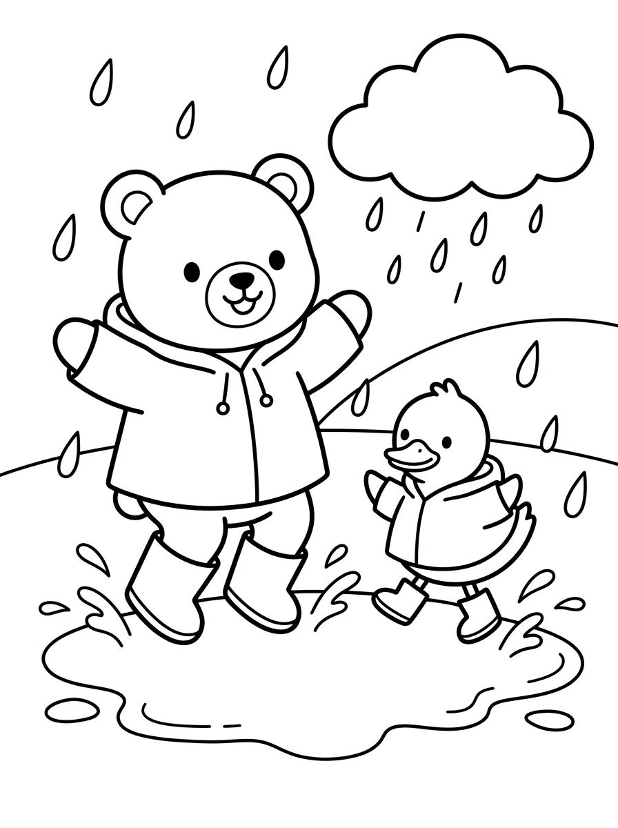 Bobbie e o Patinho na Chuva para colorir Desenho de Bobbie e o Patinho na Chuva para colorir e imprimir grátis