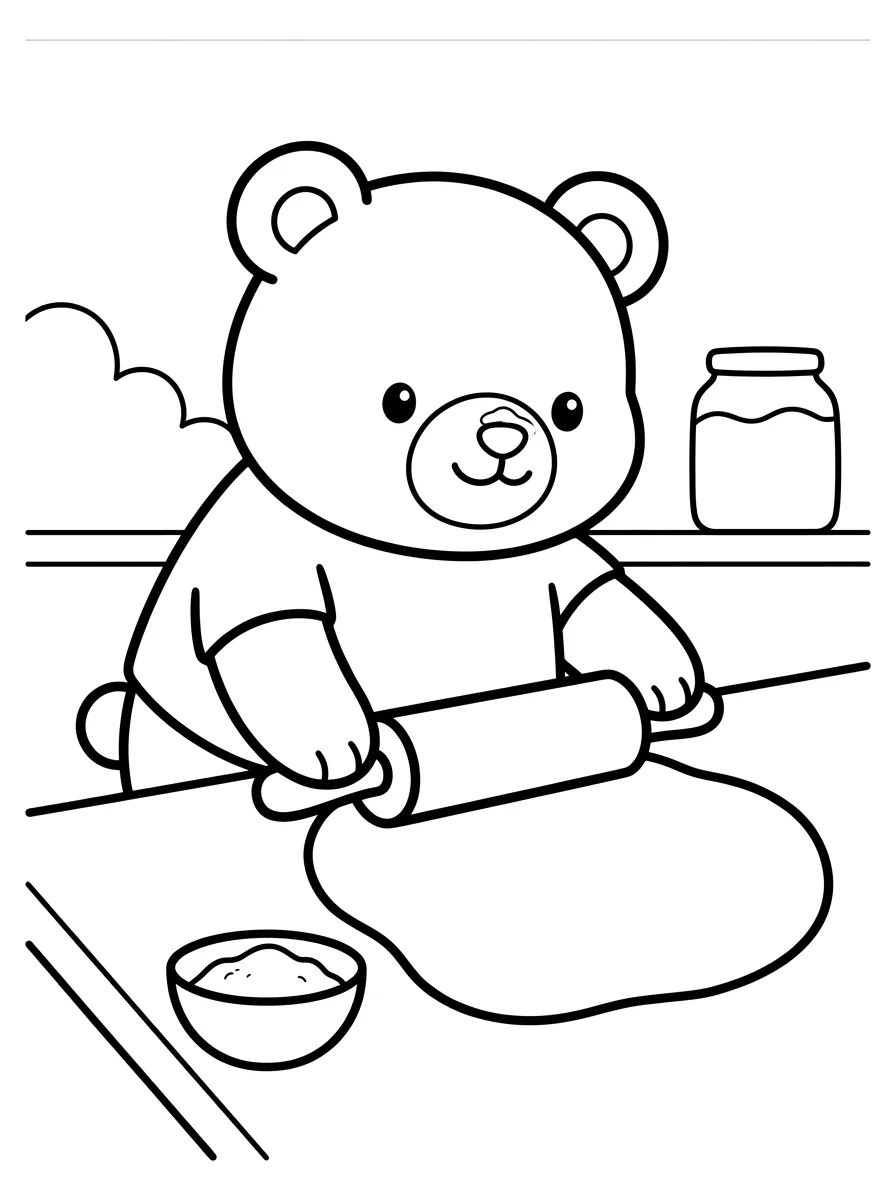 Bobbie Abrindo Massa de Pizza para colorir Desenho de Bobbie Abrindo Massa de Pizza para colorir e imprimir grátis