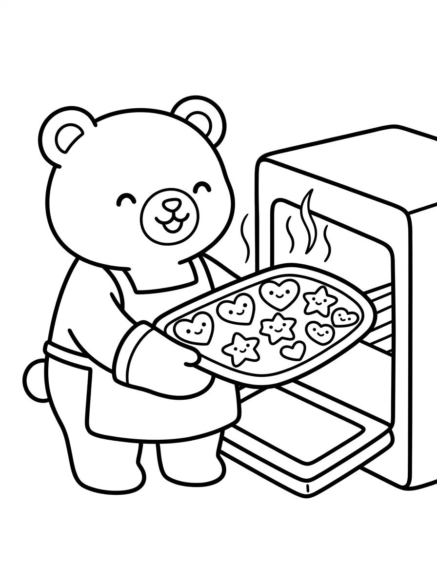 Bobbie Assando Biscoitos Fofos para colorir Desenho de Bobbie Assando Biscoitos Fofos para colorir e imprimir grátis