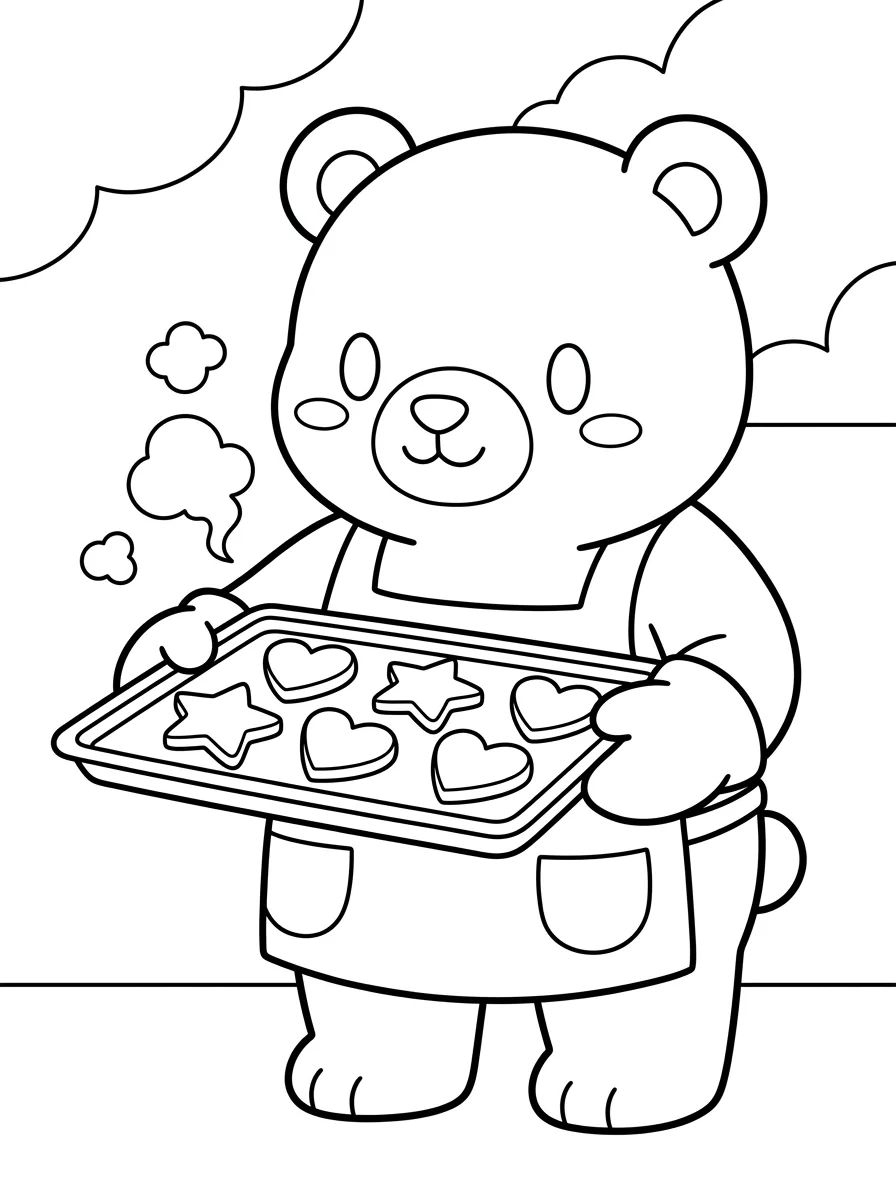 Bobbie Baking Cookies para colorir Desenho de Bobbie Baking Cookies para colorir e imprimir grátis