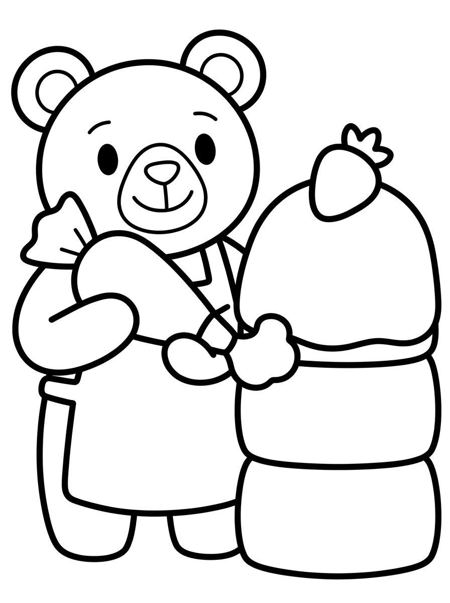Bobbie Confeitando um Bolo para colorir Desenho de Bobbie Confeitando um Bolo para colorir e imprimir grátis