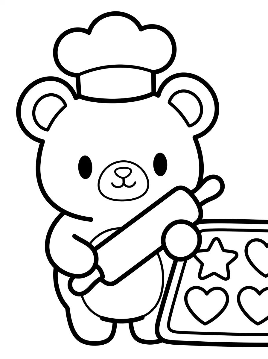 Bobbie Fazendo Biscoitos para colorir Desenho de Bobbie Fazendo Biscoitos para colorir e imprimir grátis