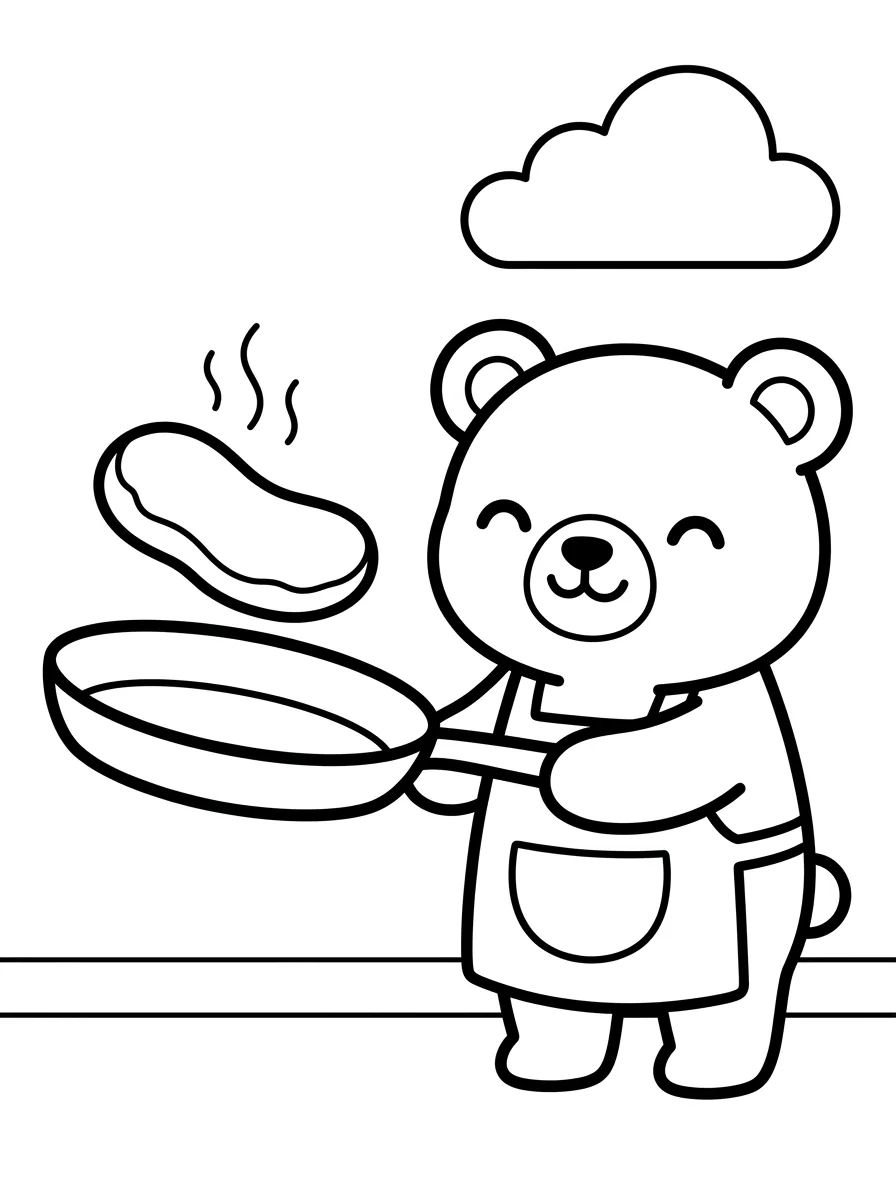 Bobbie Haciendo Panqueques para colorir Desenho de Bobbie Haciendo Panqueques para colorir e imprimir grátis