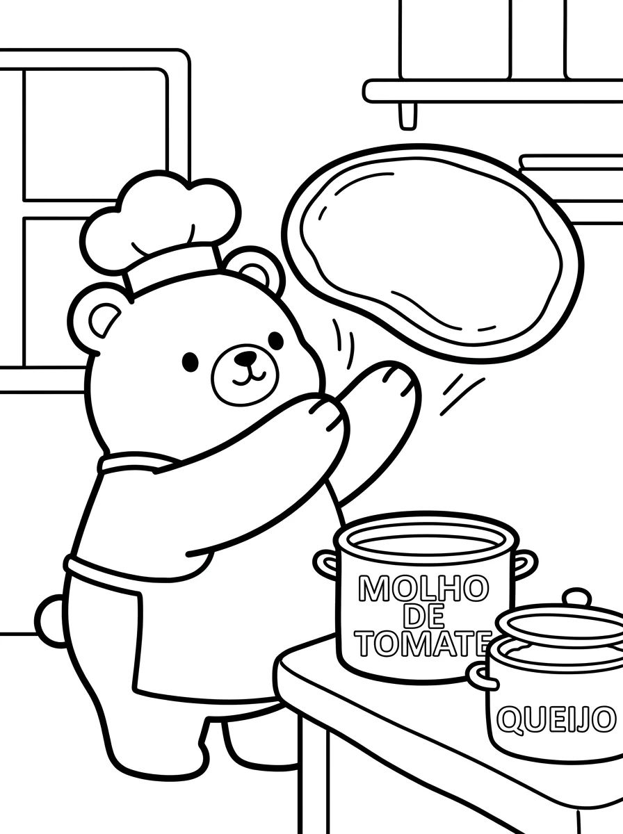 Bobbie Mini Chef da Pizza para colorir Desenho de Bobbie Mini Chef da Pizza para colorir e imprimir grátis