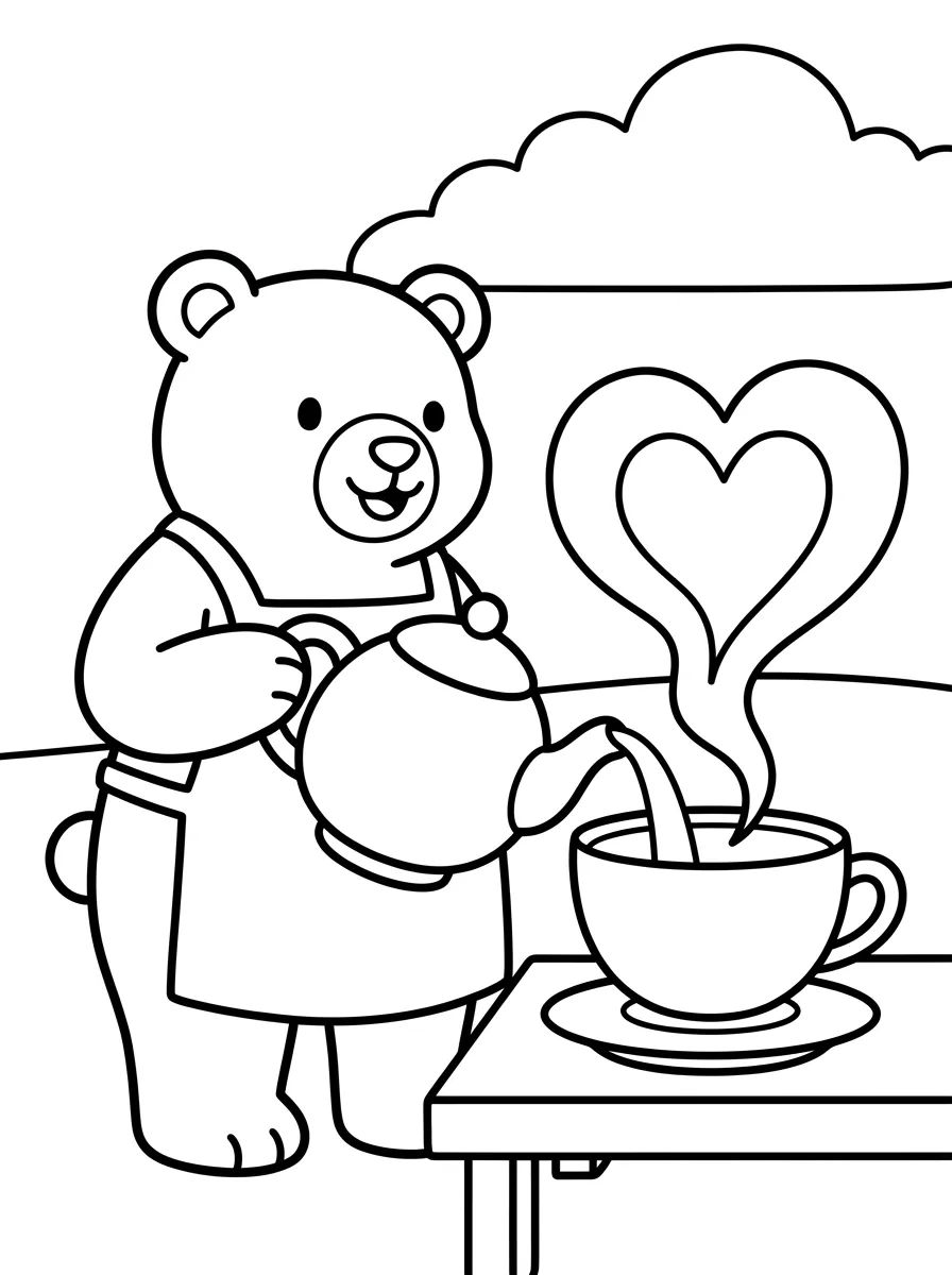 Bobbie Preparando o Chá para colorir Desenho de Bobbie Preparando o Chá para colorir e imprimir grátis
