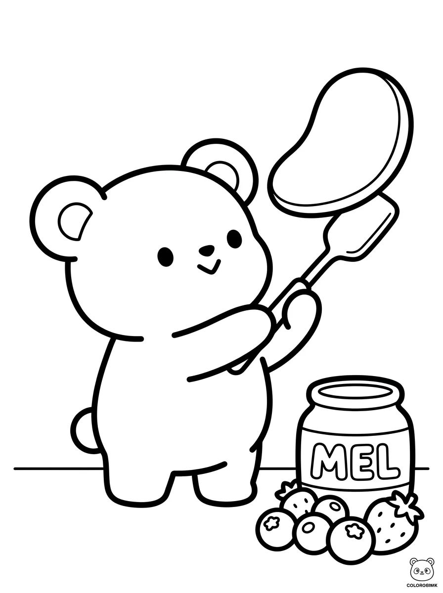 Bobbie Preparando Panquecas para colorir Desenho de Bobbie Preparando Panquecas para colorir e imprimir grátis