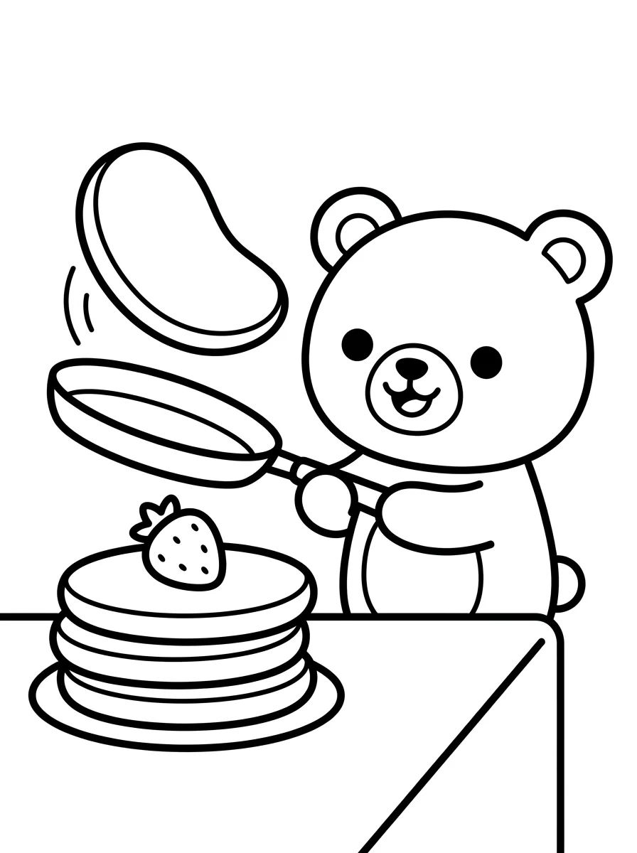 Bobbie Preparando Panquecas para colorir Desenho de Bobbie Preparando Panquecas para colorir e imprimir grátis