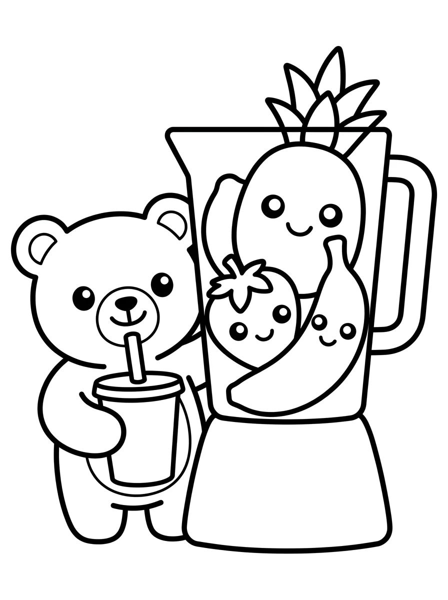 Bobbie Preparando Jugo de Frutas para colorir Desenho de Bobbie Preparando Jugo de Frutas para colorir e imprimir grátis