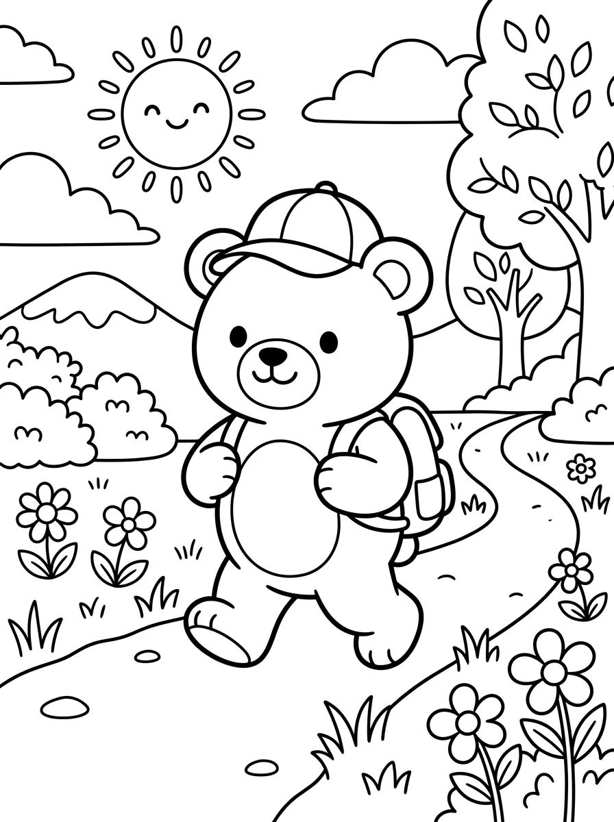 Bobbie de Mochila em um Passeio Ensolarado para colorir Desenho de Bobbie de Mochila em um Passeio Ensolarado para colorir e imprimir grátis