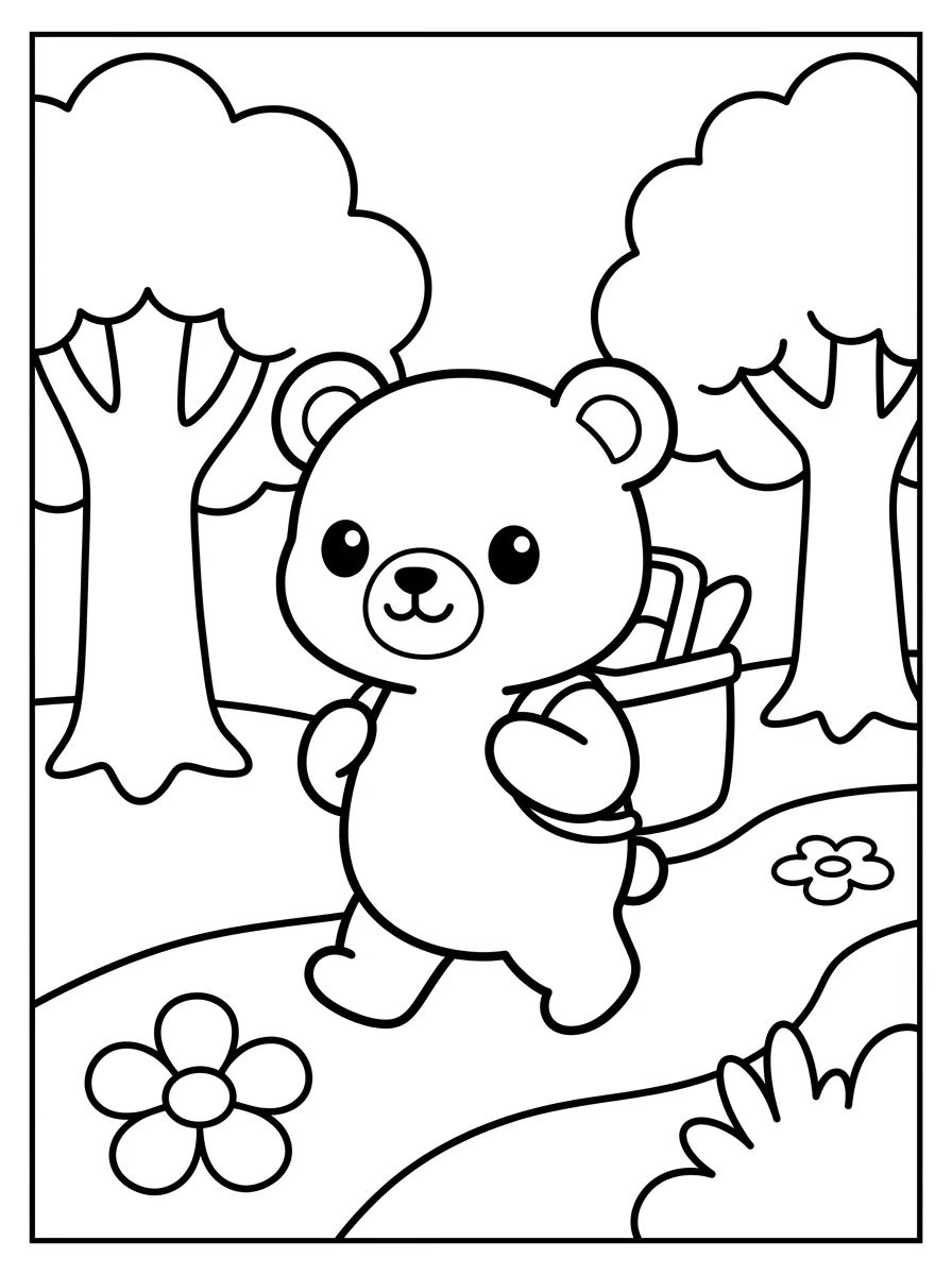 Bobbie no Passeio de Picnic para colorir Desenho de Bobbie no Passeio de Picnic para colorir e imprimir grátis