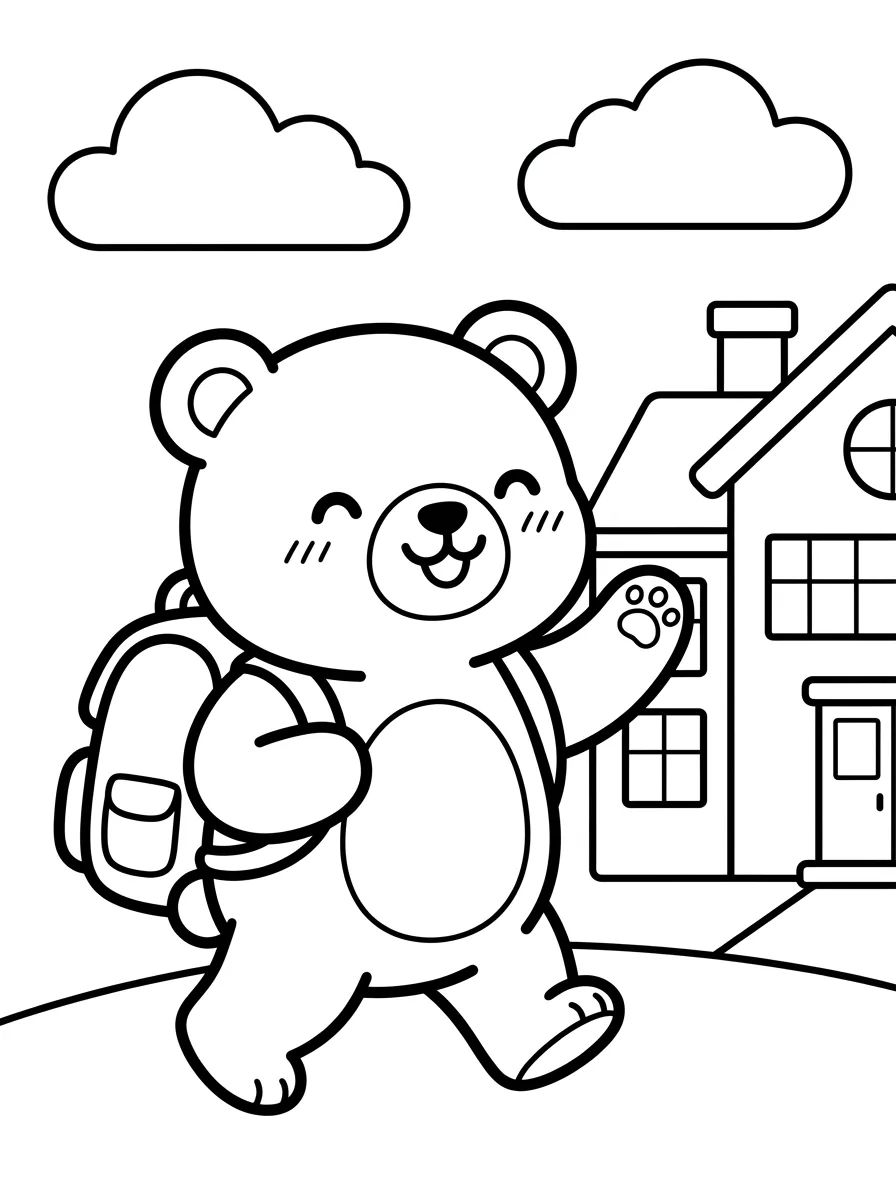 Bobbie Walking to School para colorir Desenho de Bobbie Walking to School para colorir e imprimir grátis