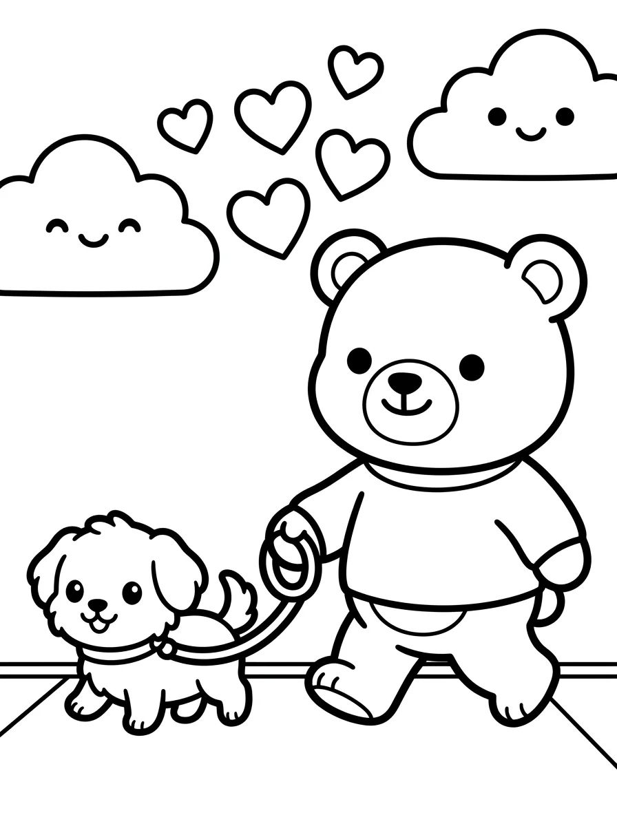 Bobbie Passeando com o Cachorrinho para colorir Desenho de Bobbie Passeando com o Cachorrinho para colorir e imprimir grátis
