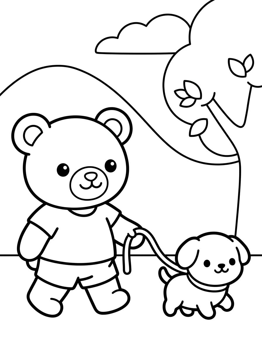 Bobbie Passeando com seu Cachorrinho para colorir Desenho de Bobbie Passeando com seu Cachorrinho para colorir e imprimir grátis