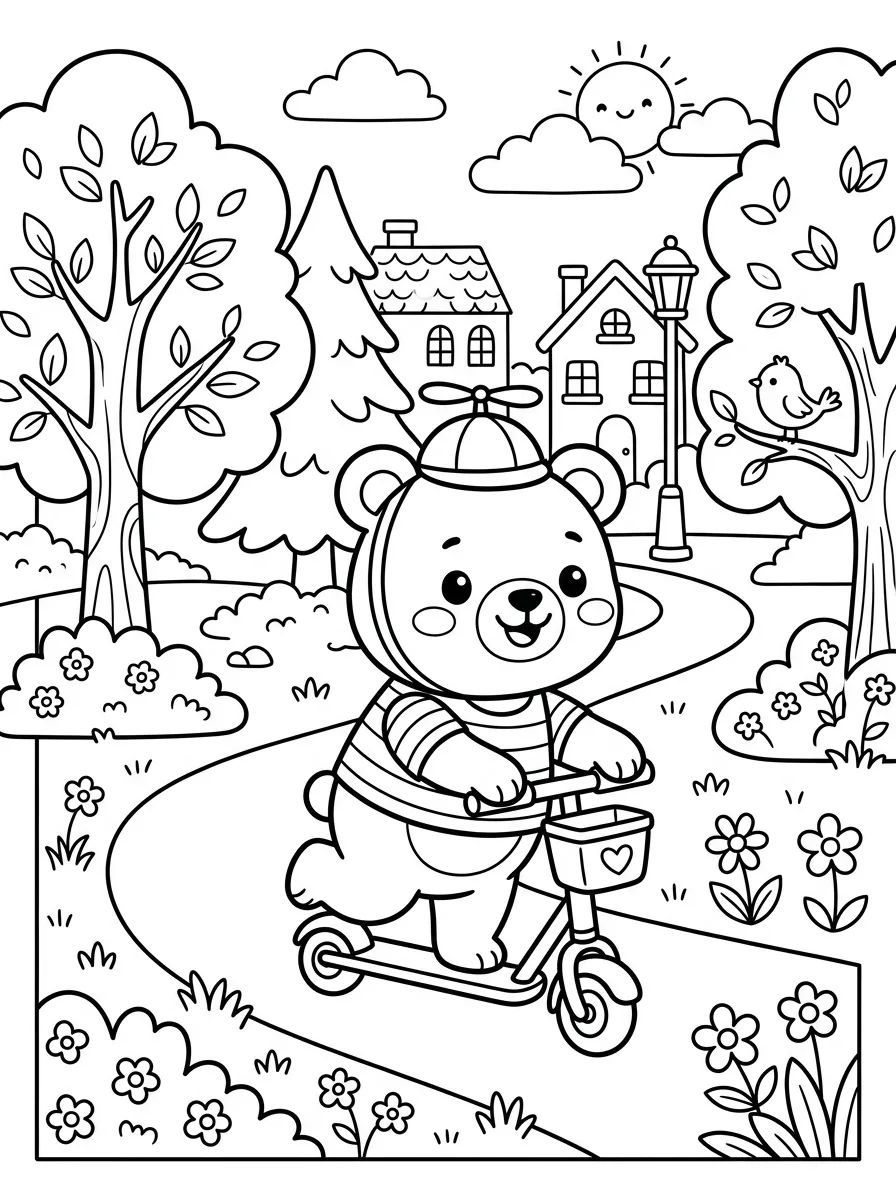 Bobbie Passeando de Patinete para colorir Desenho de Bobbie Passeando de Patinete para colorir e imprimir grátis