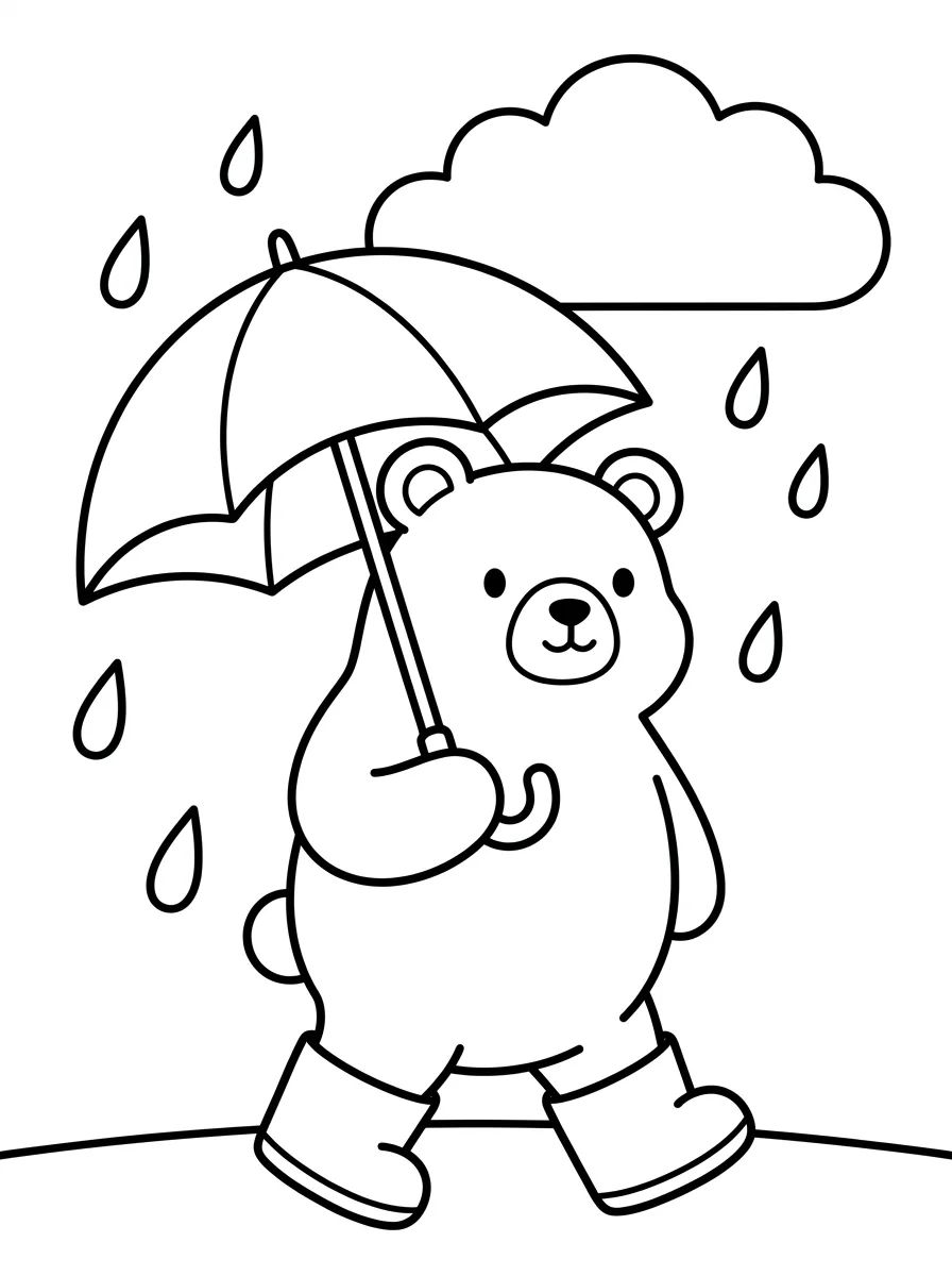 Bobbie Paseando bajo la Lluvia para colorir Desenho de Bobbie Paseando bajo la Lluvia para colorir e imprimir grátis