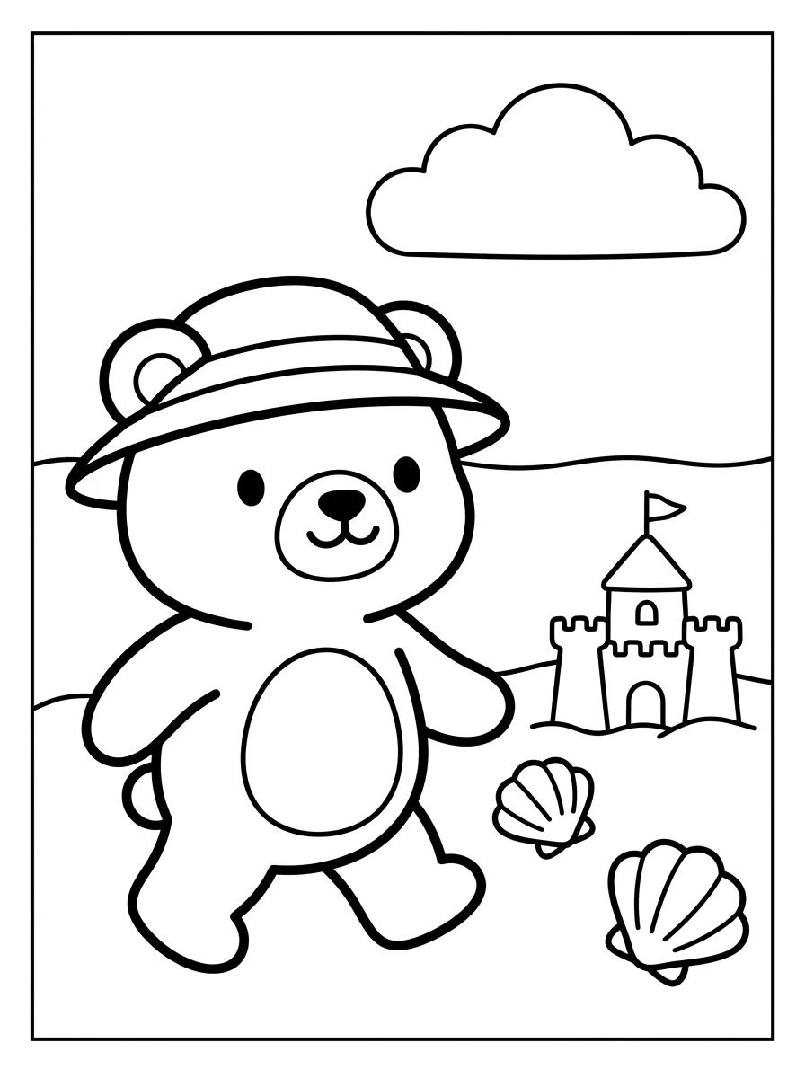 Bobbie Passeando na Praia para colorir Desenho de Bobbie Passeando na Praia para colorir e imprimir grátis