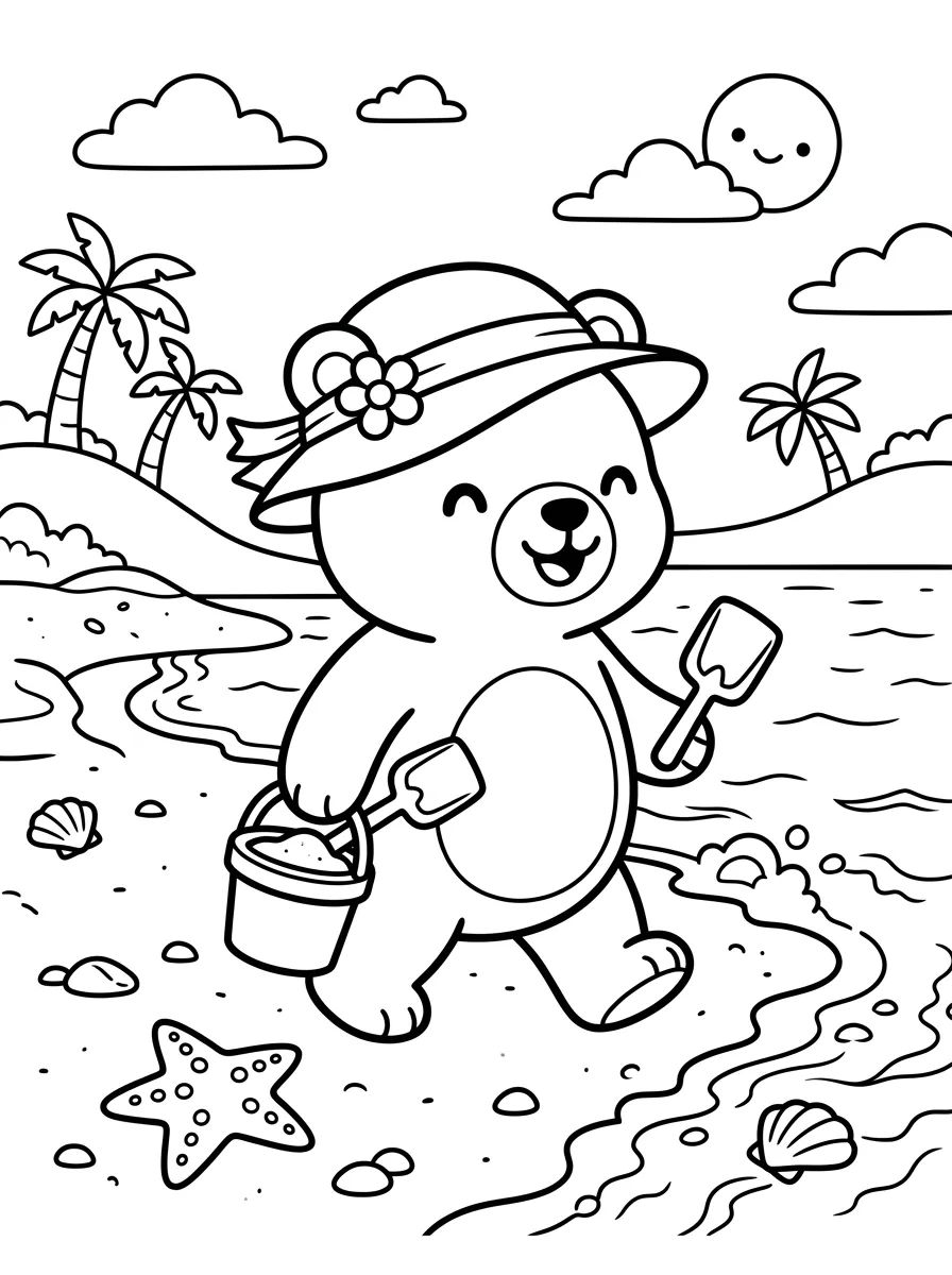 Bobbie Passeando na Praia para colorir Desenho de Bobbie Passeando na Praia para colorir e imprimir grátis