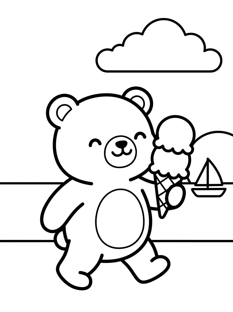 Bobbie Tomando Sorvete no Passeio para colorir Desenho de Bobbie Tomando Sorvete no Passeio para colorir e imprimir grátis