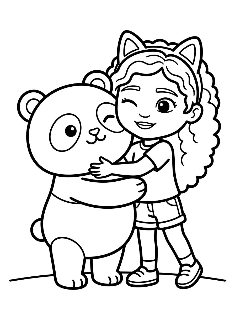Bolo Gato e Gabby Abraçados para colorir Desenho de Bolo Gato e Gabby Abraçados para colorir e imprimir grátis
