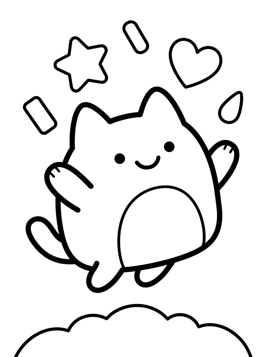 Bolo Gato e Granulados Mágicos para colorir Desenho de Bolo Gato e Granulados Mágicos para colorir e imprimir grátis
