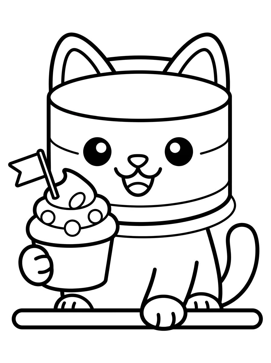 Coleção de desenhos para colorir: Desenhos do Bolo Gato da Casa Mágica da Gabby para Colorir