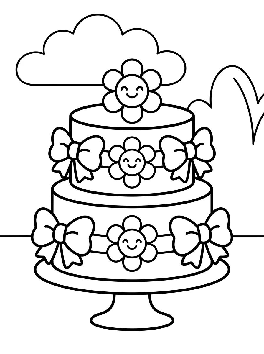 Mini Bolo Decorado para colorir Desenho de Mini Bolo Decorado para colorir e imprimir grátis