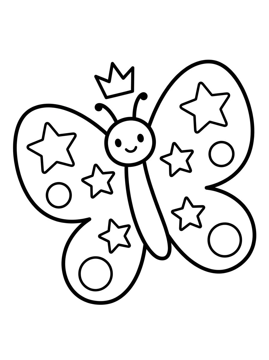 Princesa Borboleta com Coroa para colorir Desenho de Princesa Borboleta com Coroa para colorir e imprimir grátis