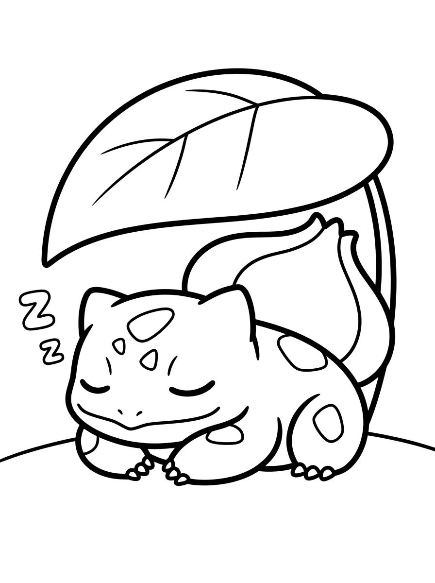 Bulbasauro Dormindo para colorir Desenho de Bulbasauro Dormindo para colorir e imprimir grátis