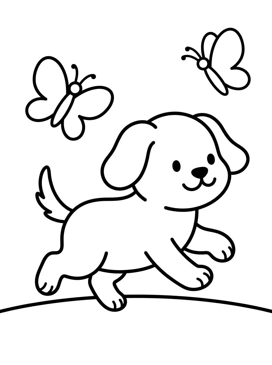 Cachorrinho Brincando no Parque para colorir Desenho de Cachorrinho Brincando no Parque para colorir e imprimir grátis