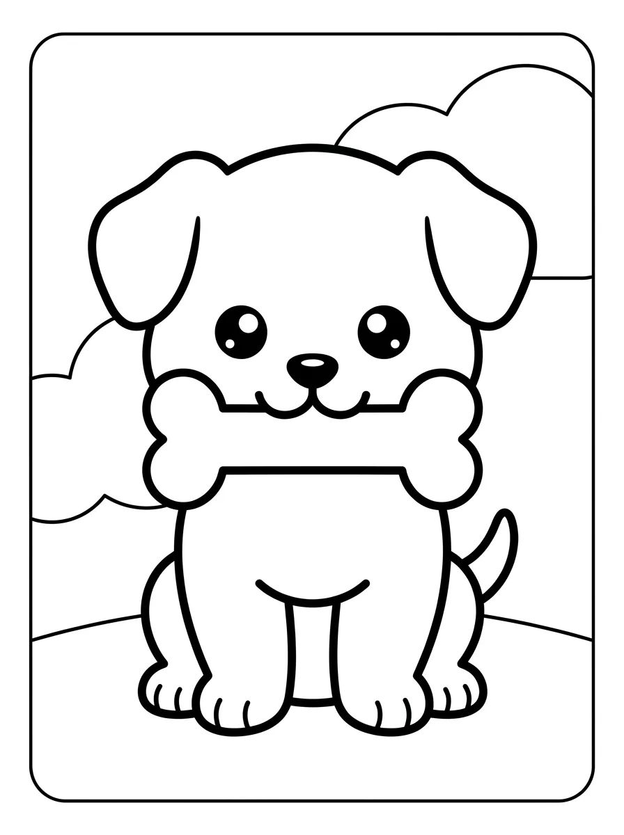 Coleção de desenhos para colorir: Desenhos de Cachorros Fofos para Colorir
