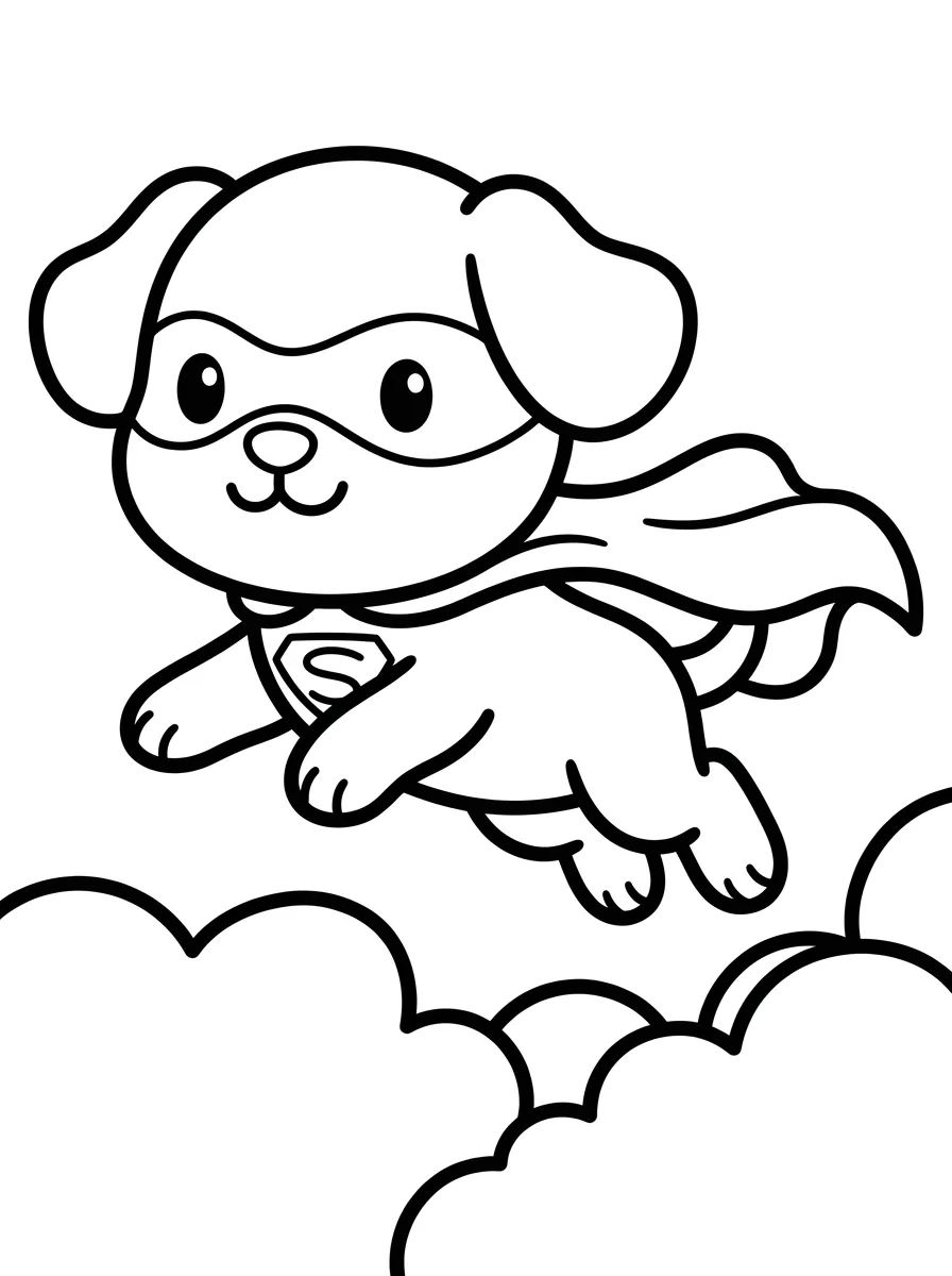 Cachorro Super-Herói com Capa para colorir Desenho de Cachorro Super-Herói com Capa para colorir e imprimir grátis