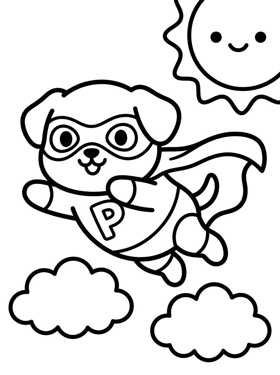 Cachorro Super-Herói para colorir Desenho de Cachorro Super-Herói para colorir e imprimir grátis