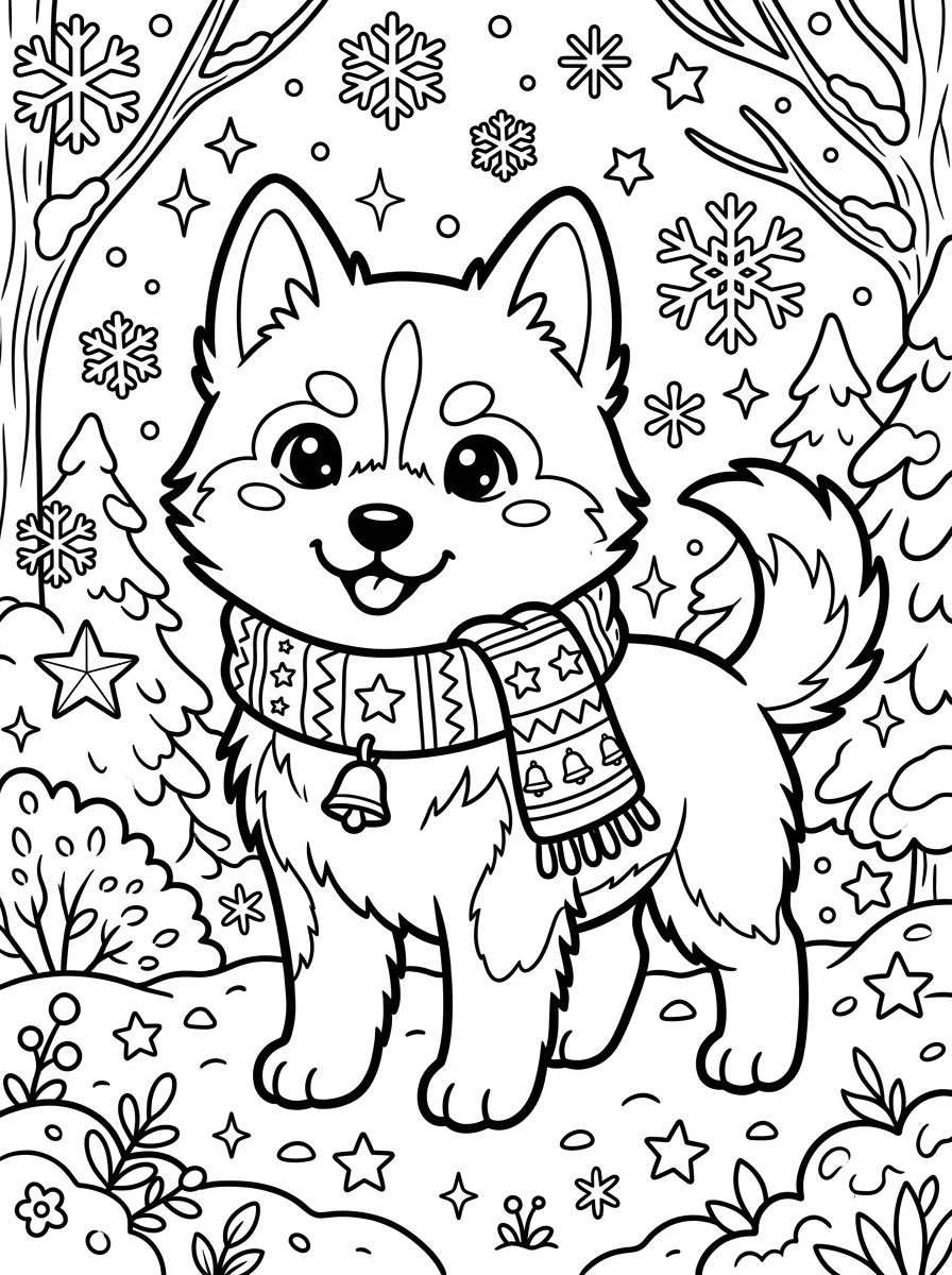 Filhote de Husky Siberiano para colorir Desenho de Filhote de Husky Siberiano para colorir e imprimir grátis