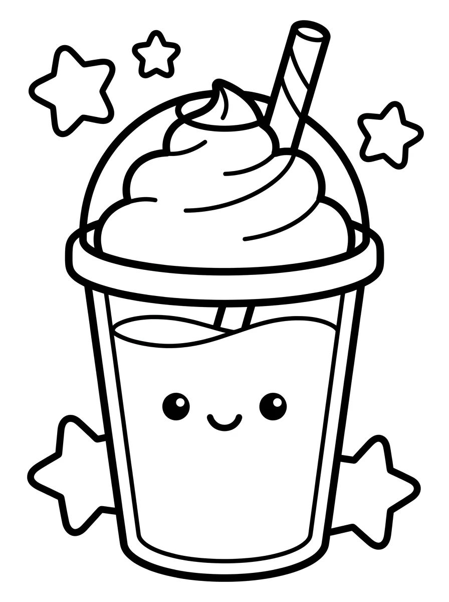 Frappuccino Tierno con Crema Batida para colorir Desenho de Frappuccino Tierno con Crema Batida para colorir e imprimir grátis