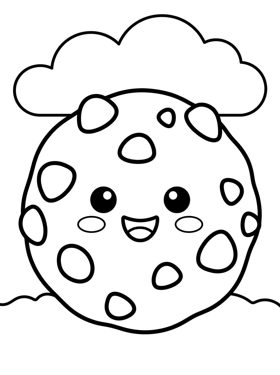 Cookie com Gotas de Chocolate para colorir Desenho de Cookie com Gotas de Chocolate para colorir e imprimir grátis