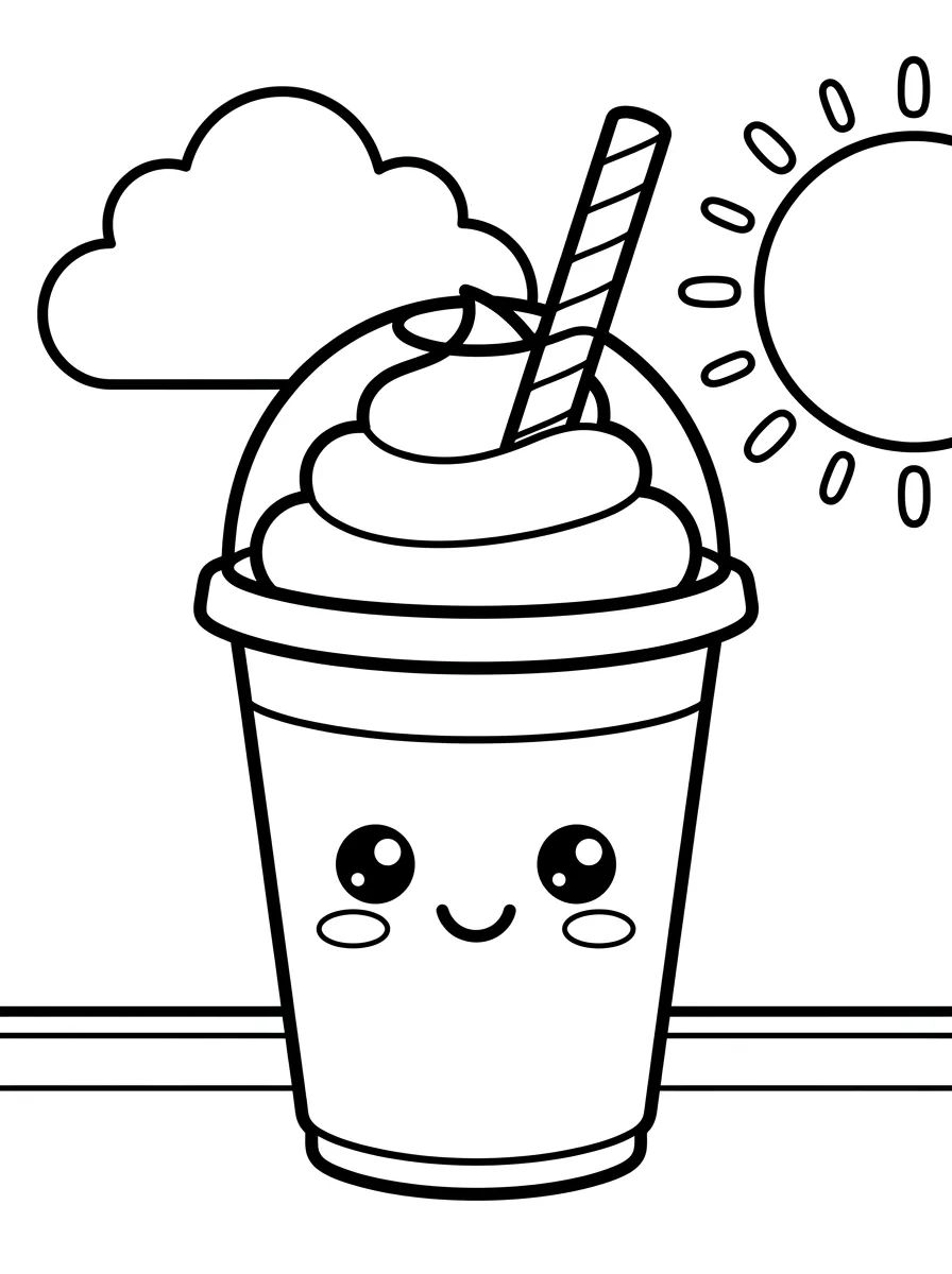 Copo de Frappuccino Gelado para colorir Desenho de Copo de Frappuccino Gelado para colorir e imprimir grátis