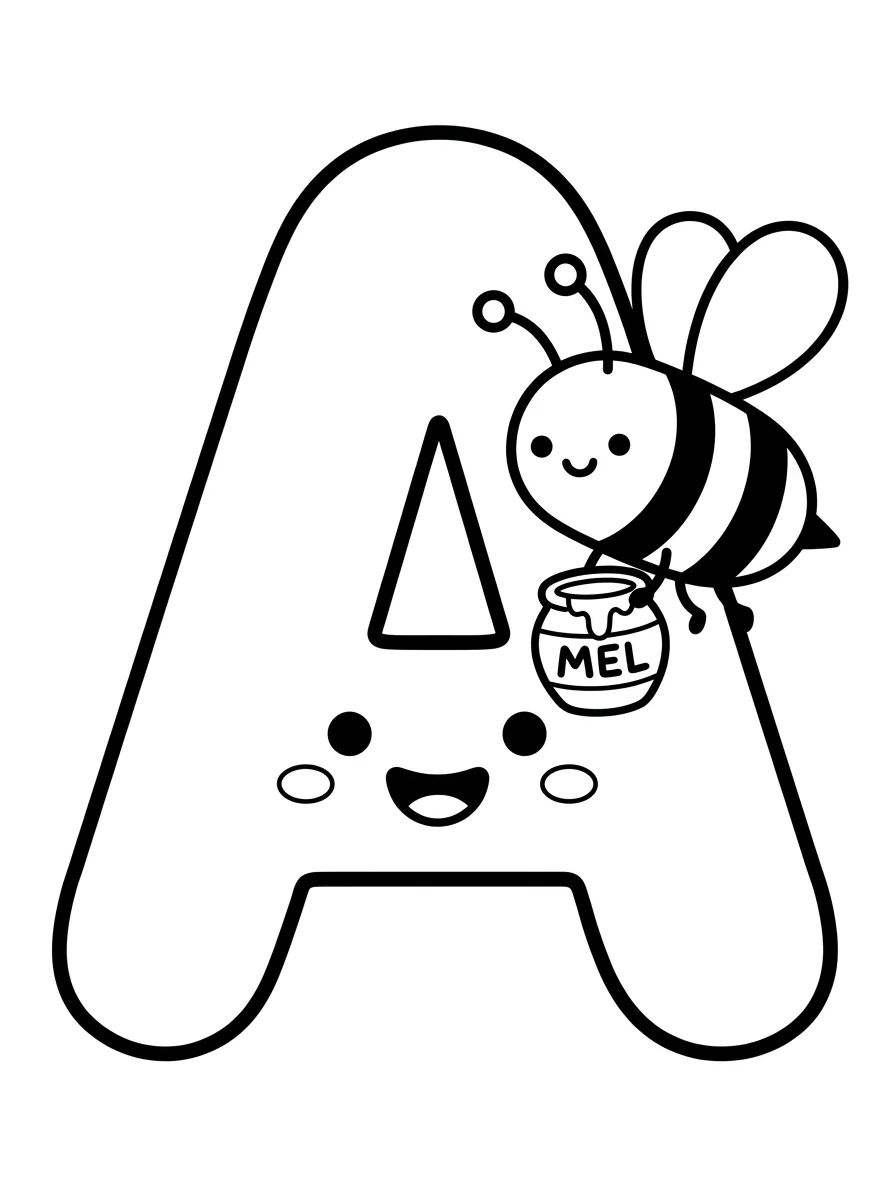 Alfabeto Fofo para Colorir