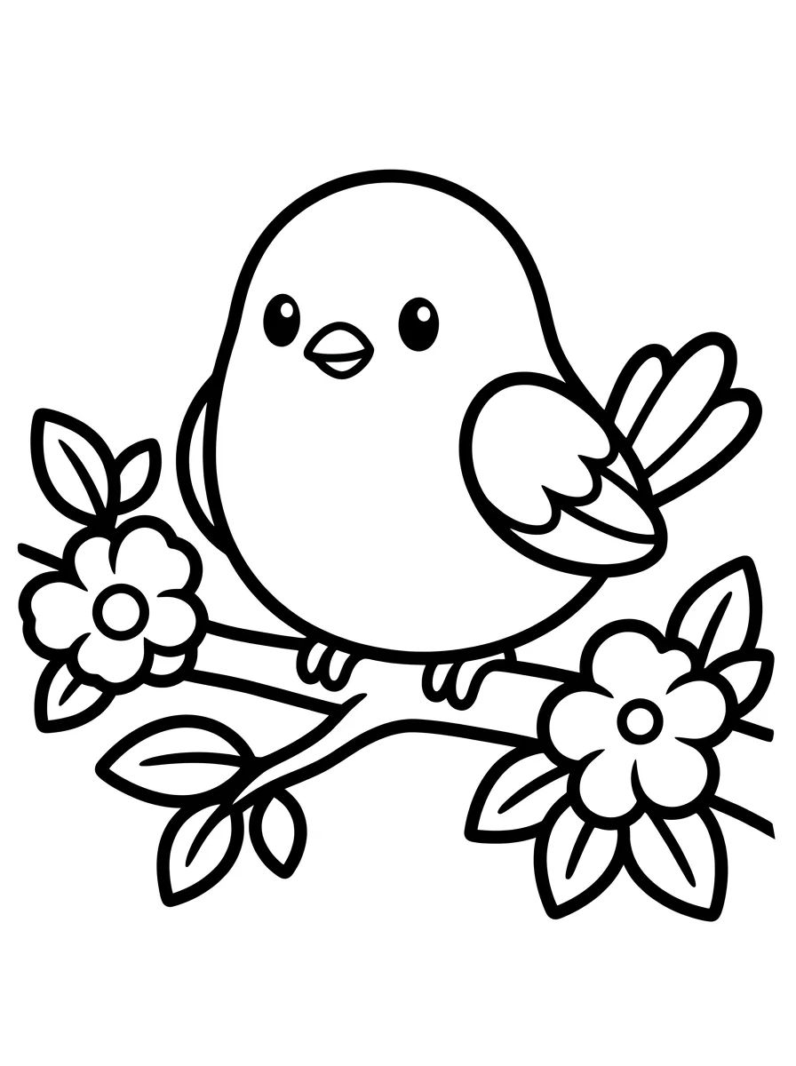 Coleção de desenhos para colorir: Aves Fofas para Colorir