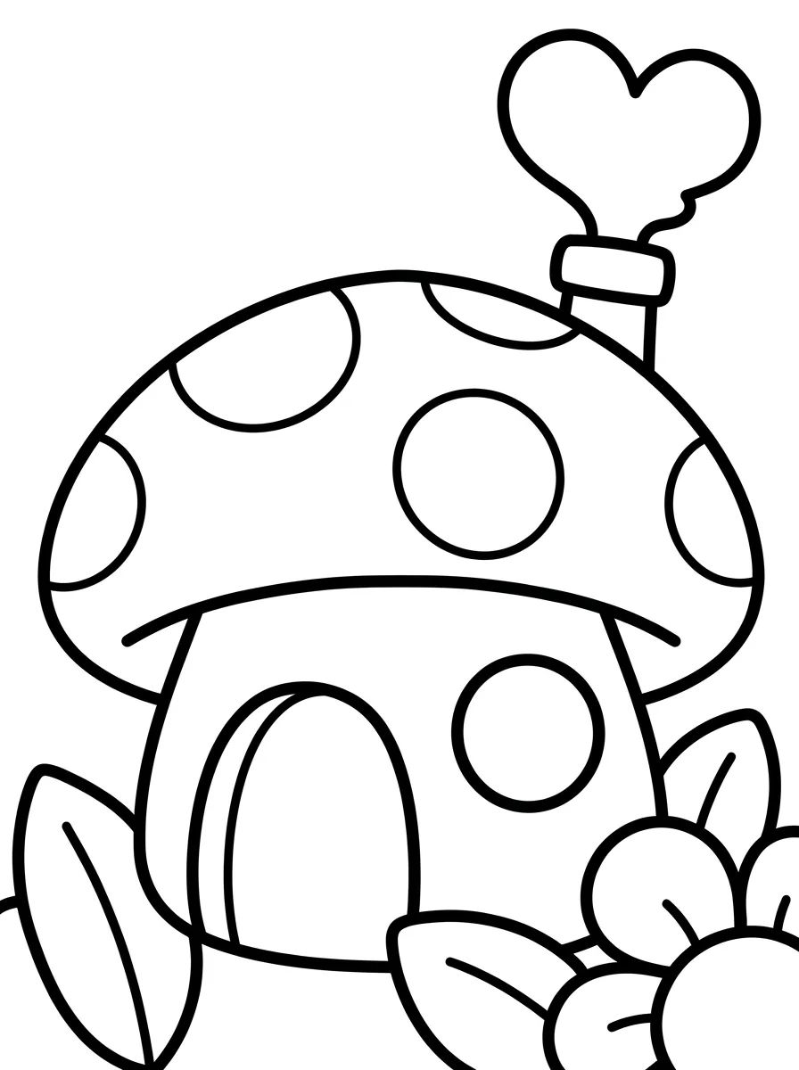 Casinha de Cogumelo Fofa para colorir Desenho de Casinha de Cogumelo Fofa para colorir e imprimir grátis
