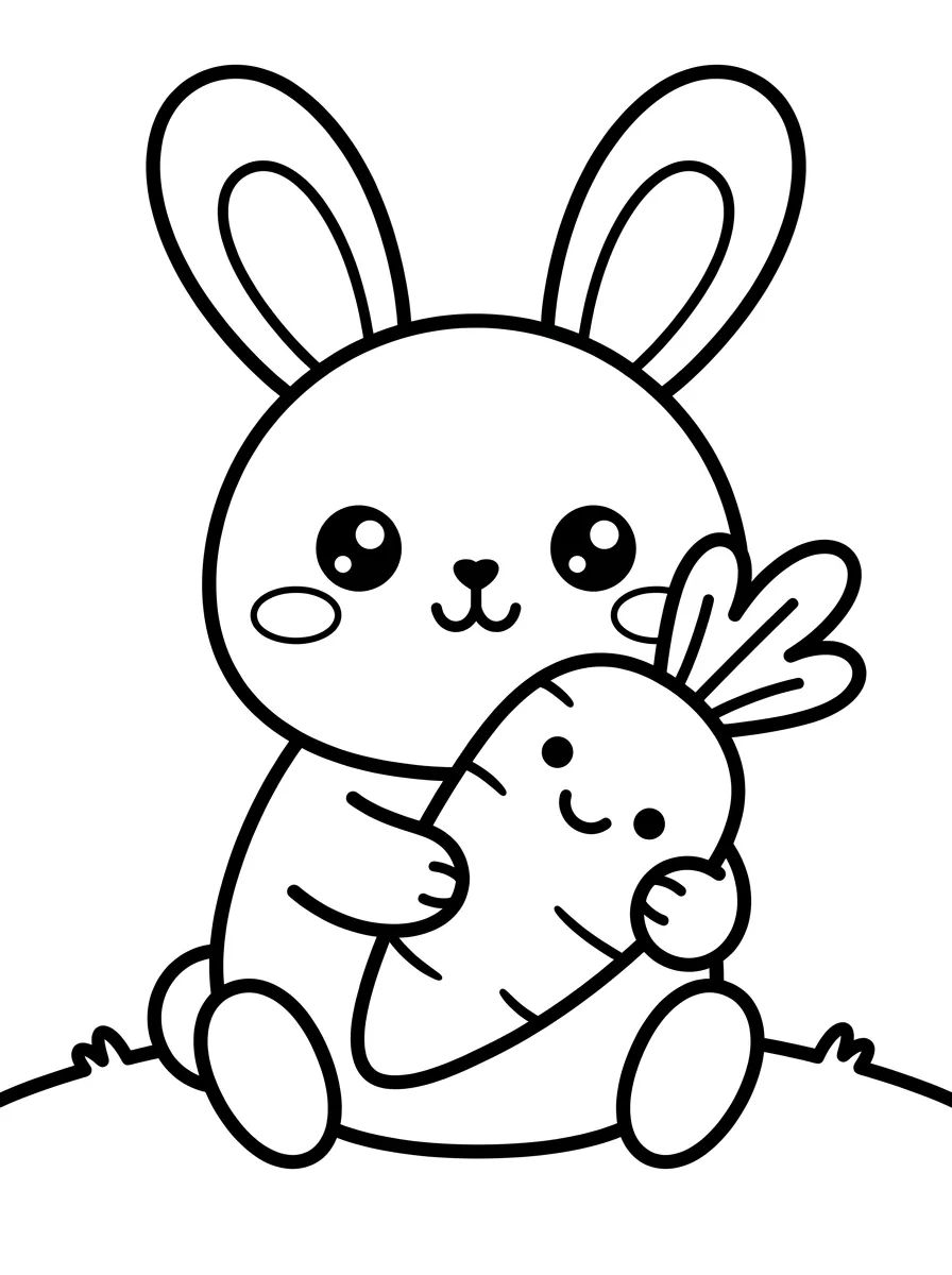 Coleção de desenhos para colorir: Coelhinhos Fofos para Colorir