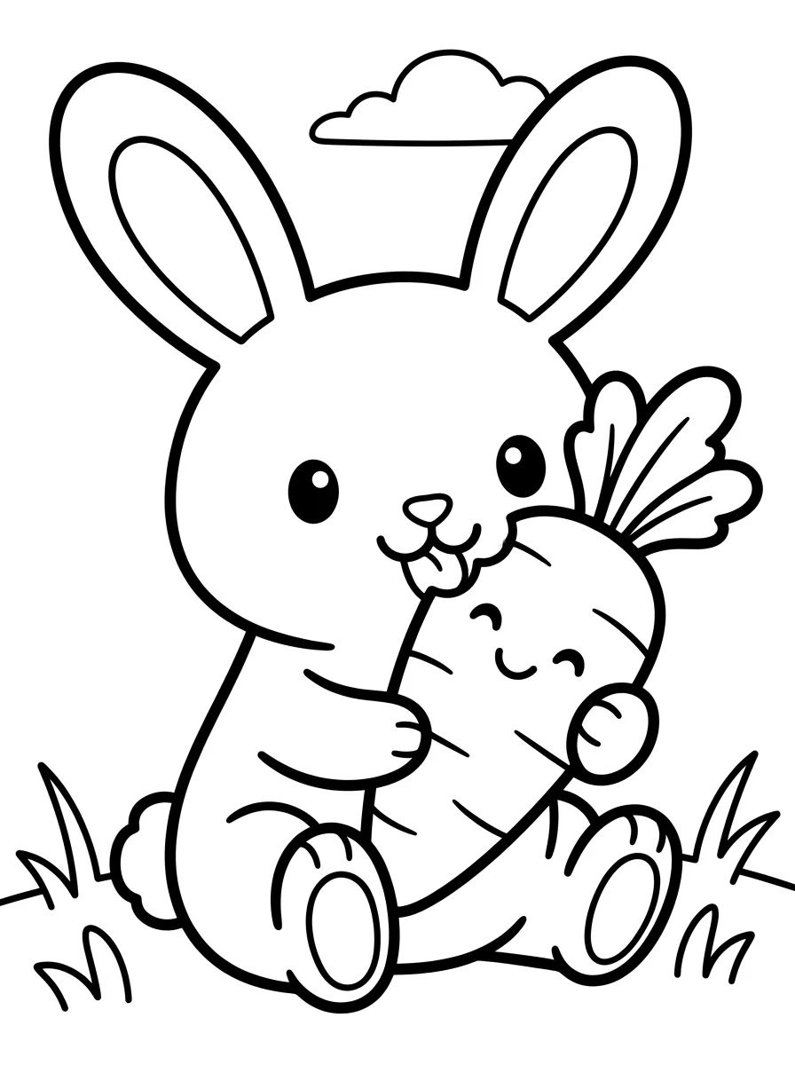 Coleção de desenhos para colorir: Coelhinhos Fofos para Colorir