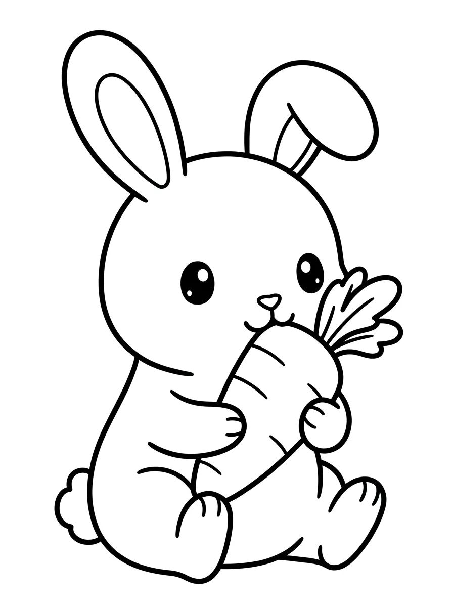 Coleção de desenhos para colorir: Coelhinhos Fofos para Colorir