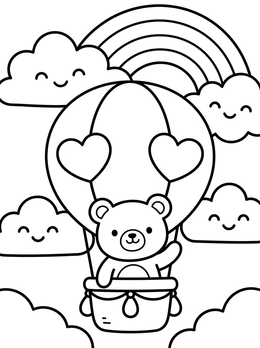 Desenhos de Balão de Ar Quente para Colorir