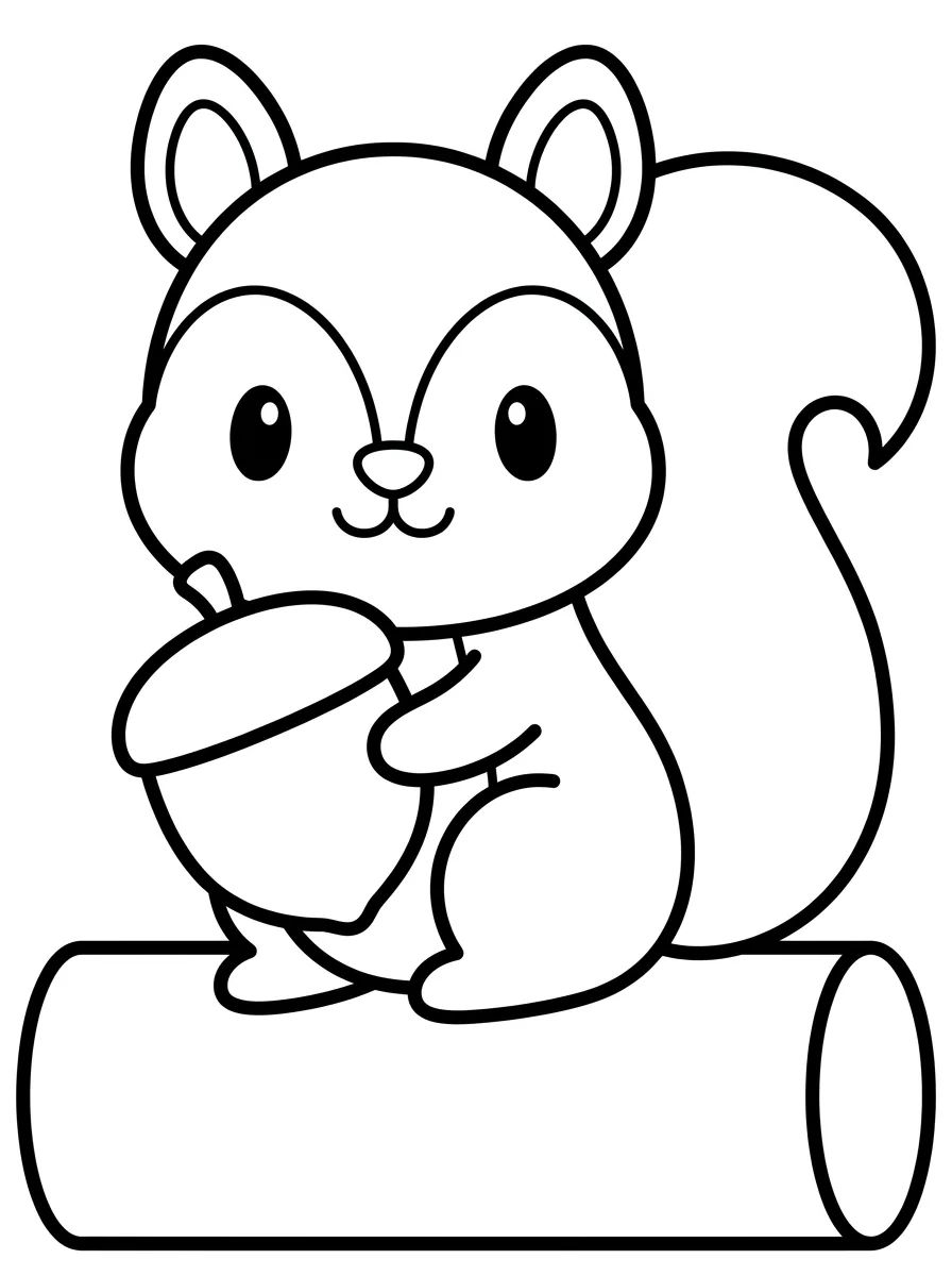 Esquilo Fofo com Noz para colorir Desenho de Esquilo Fofo com Noz para colorir e imprimir grátis