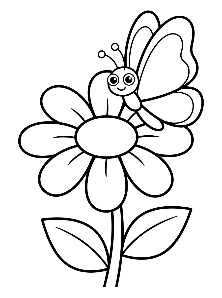 Desenhos de Borboletas Fofas para Colorir: Jardim Encantado