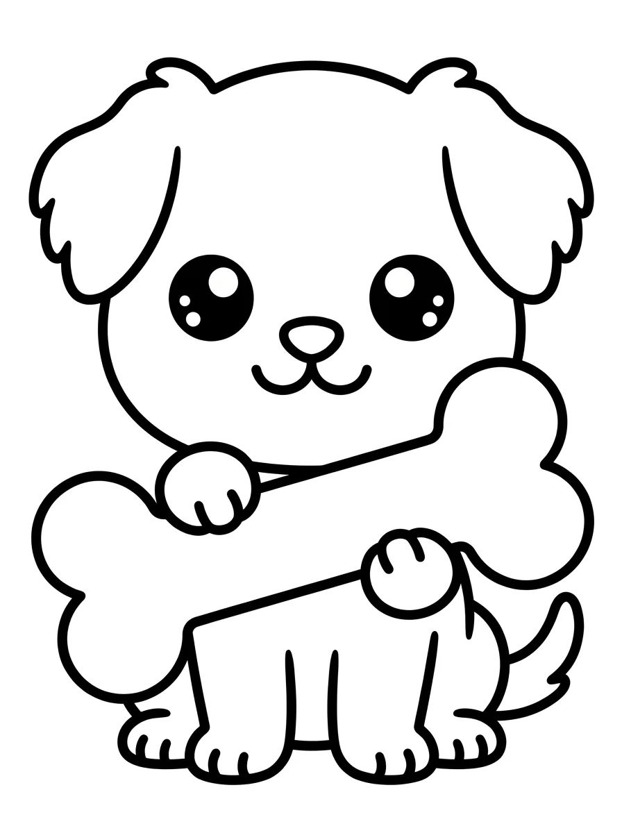 Coleção de desenhos para colorir: Desenhos de Cachorros Fofos para Colorir