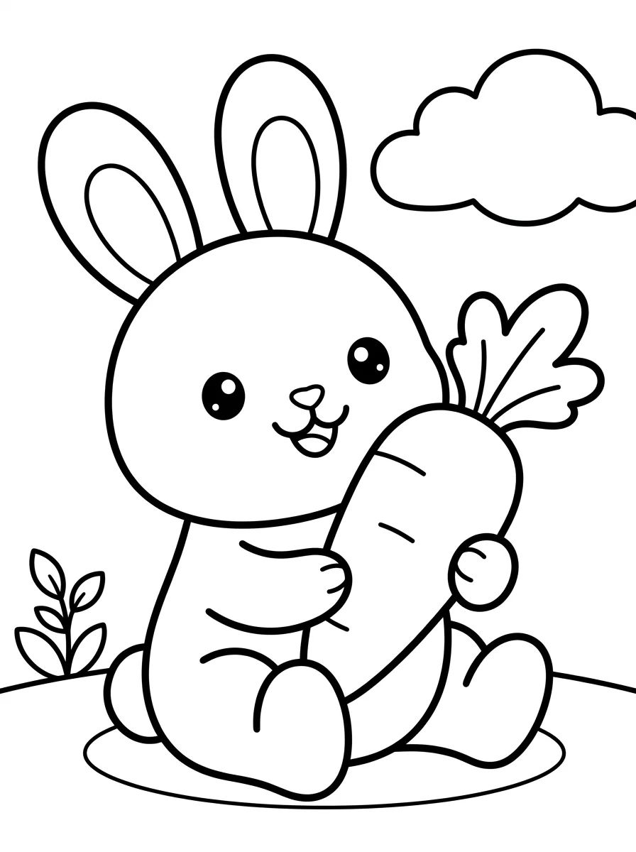 Desenhos de Coelhinhos Fofos para Colorir